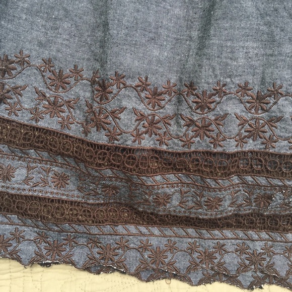 Denim Bell Sleeve A Line Dress - Picture 5 of 6